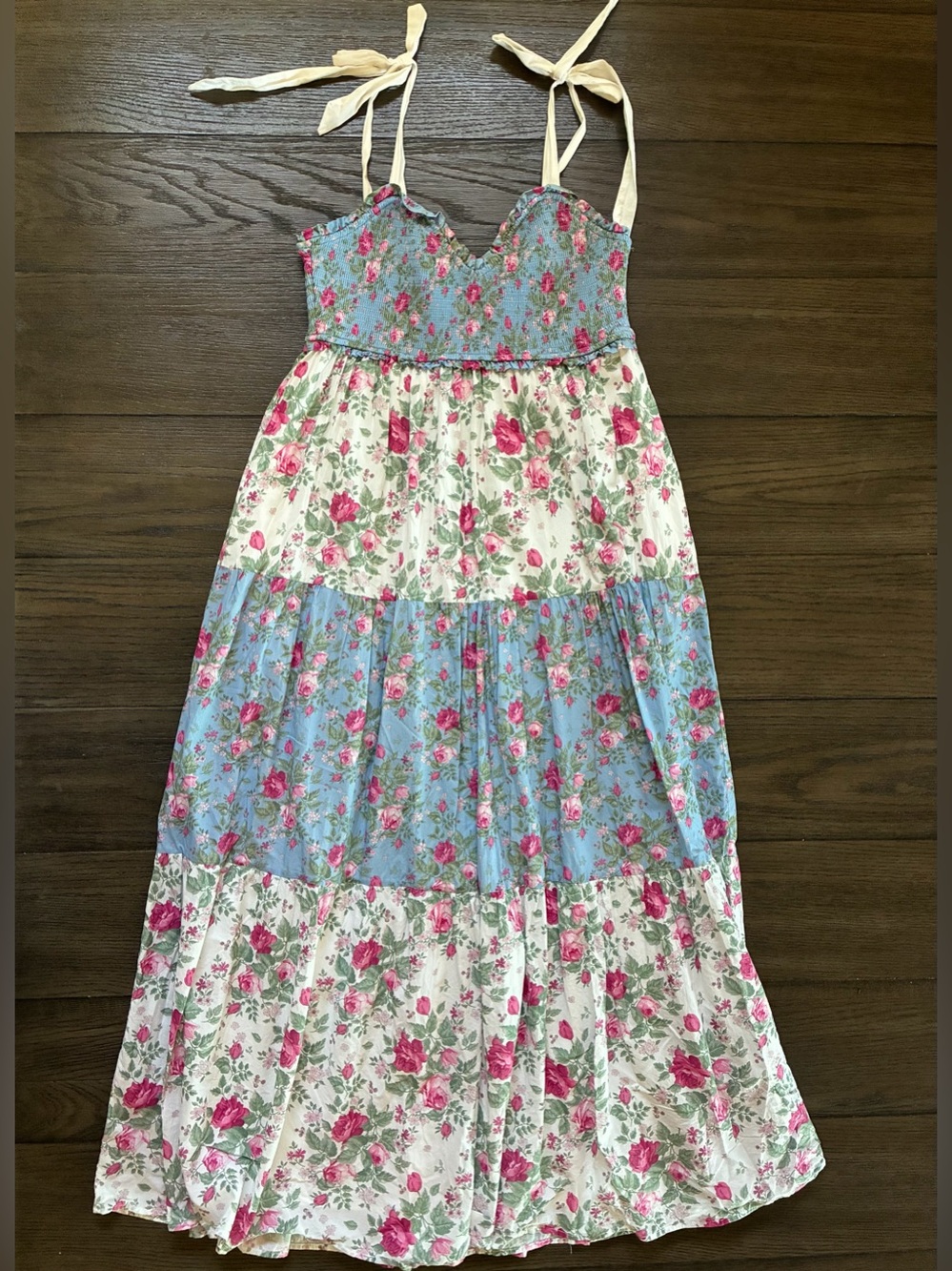 Altar’d State White & Blue Floral Maxi Dress